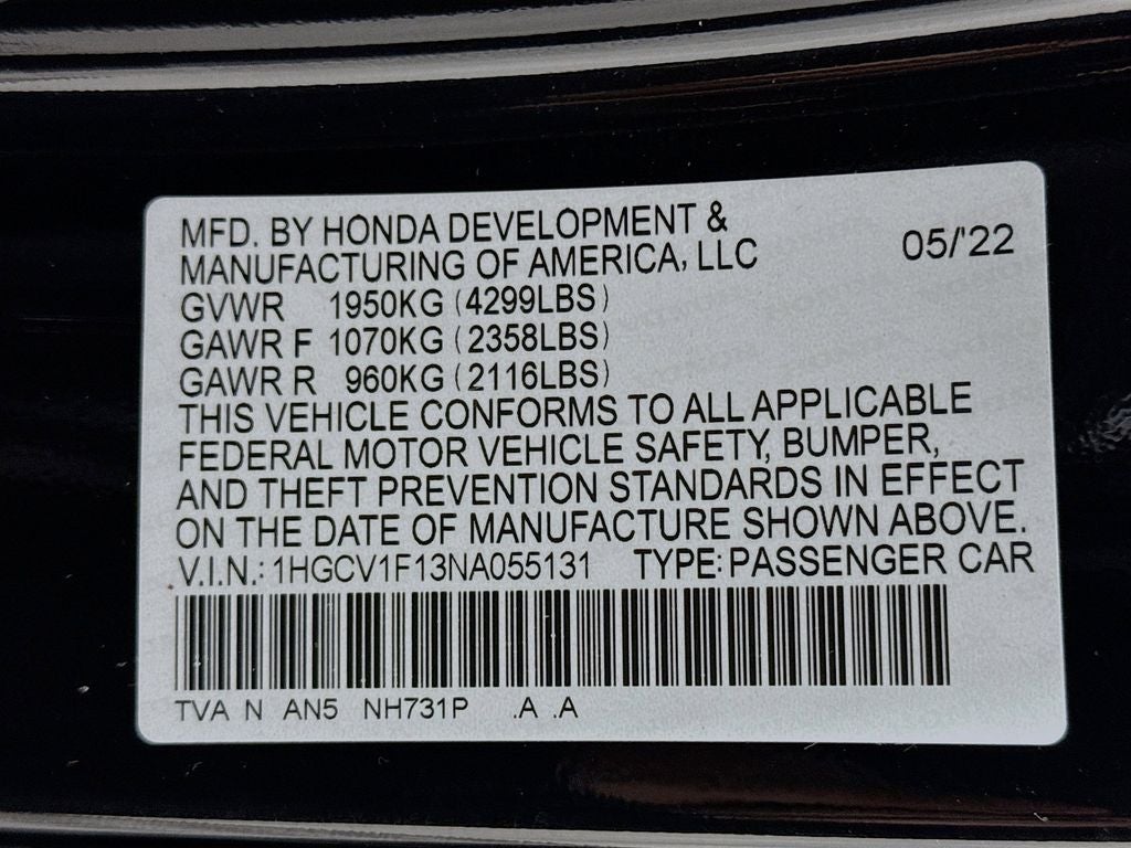 2022 Honda Accord LX
