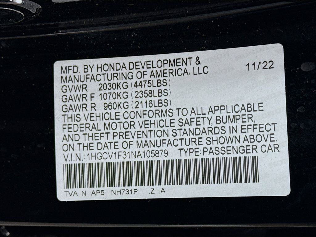 2022 Honda Accord Sport