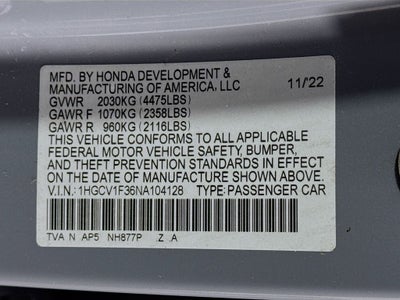 2022 Honda Accord Sport