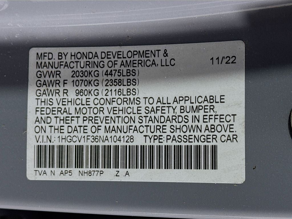 2022 Honda Accord Sport