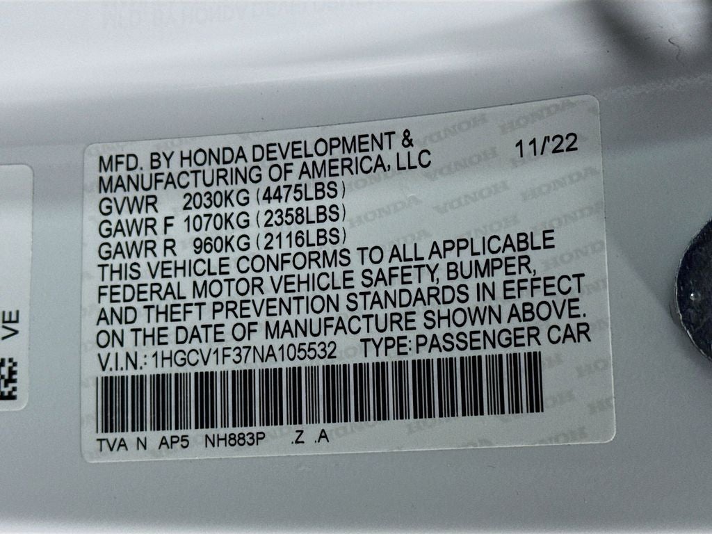 2022 Honda Accord Sport