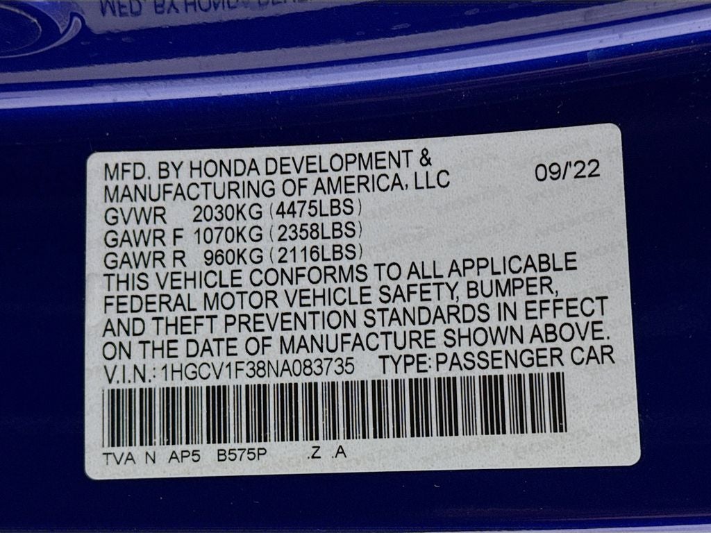 2022 Honda Accord Sport