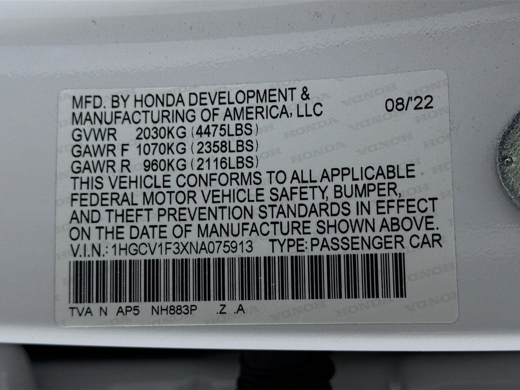 2022 Honda Accord Sport