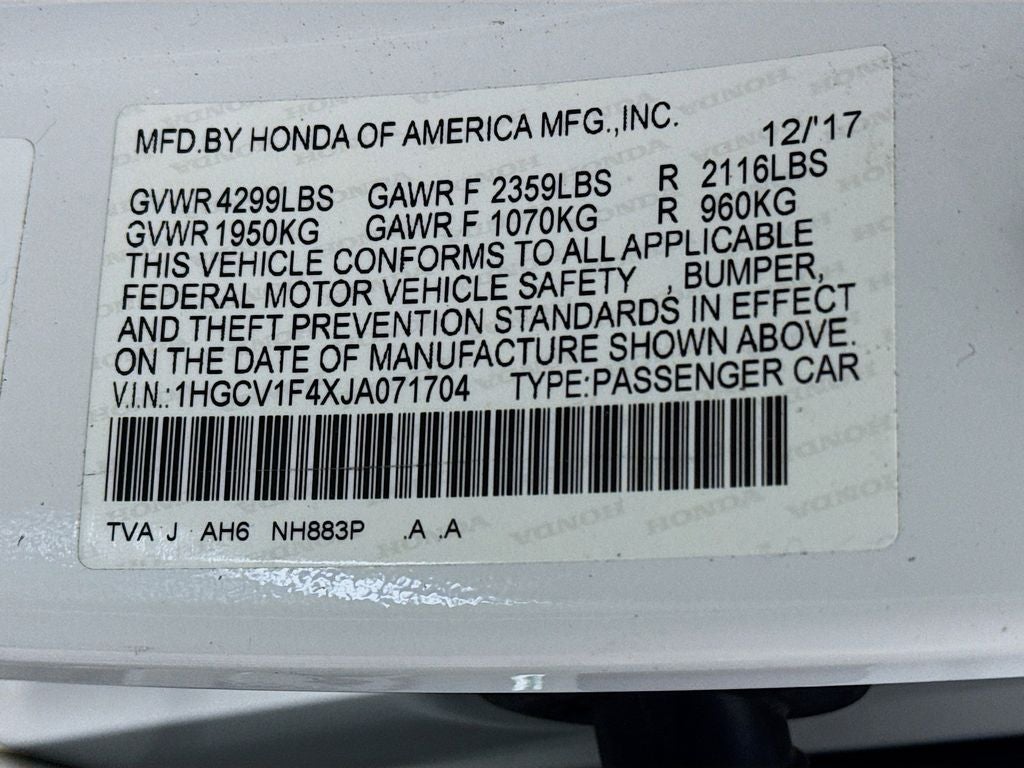 2018 Honda Accord EX