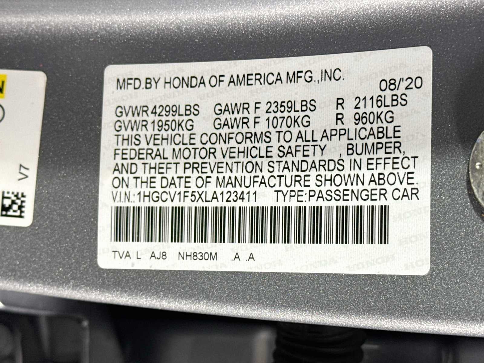 2020 Honda Accord Sedan EX-L