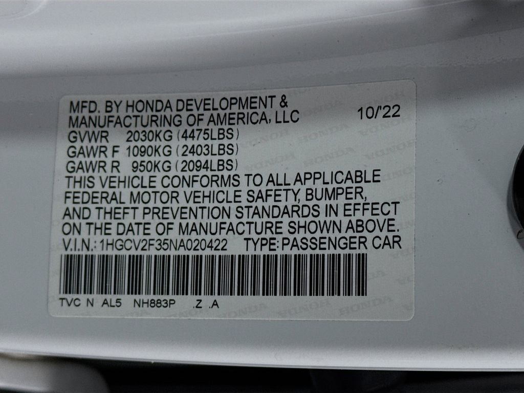 2022 Honda Accord Sport 2.0T