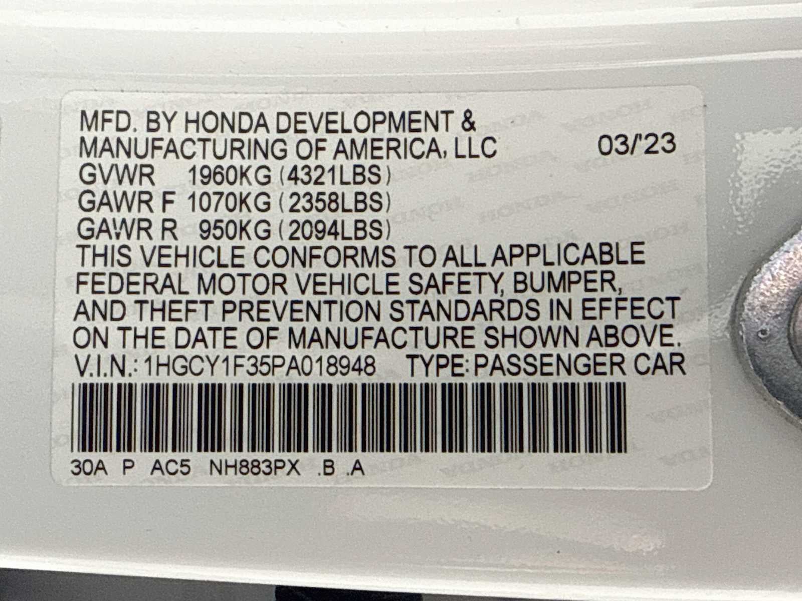 2023 Honda Accord EX