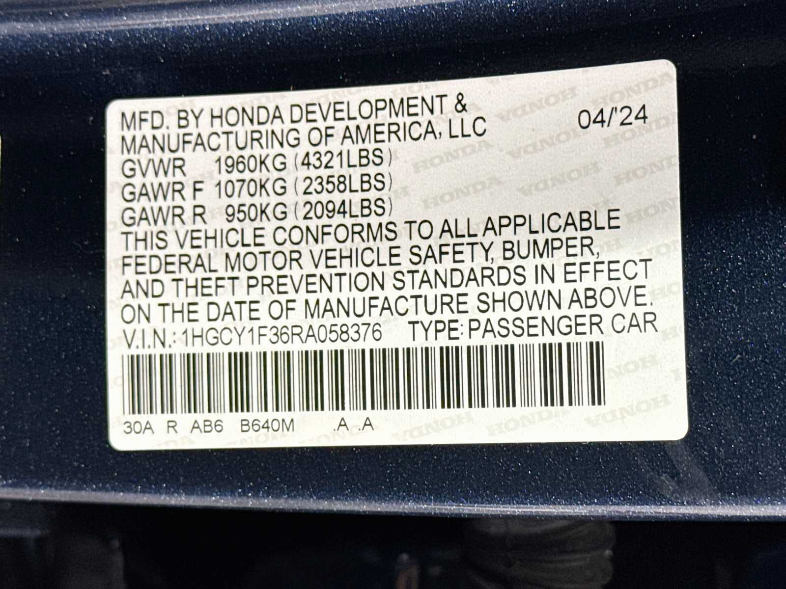 2024 Honda Accord EX