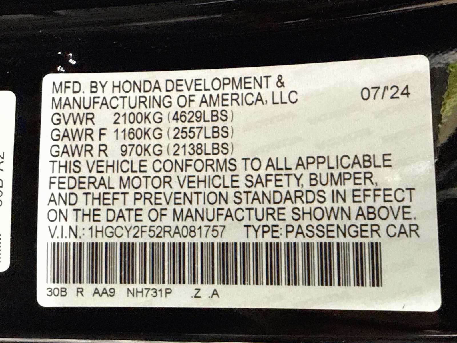 2024 Honda Accord Hybrid Sport