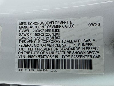 2026 Honda Accord Hybrid Sport-L
