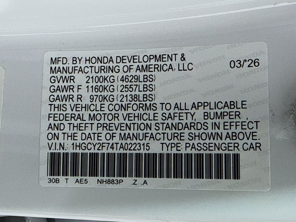 2026 Honda Accord Hybrid Sport-L
