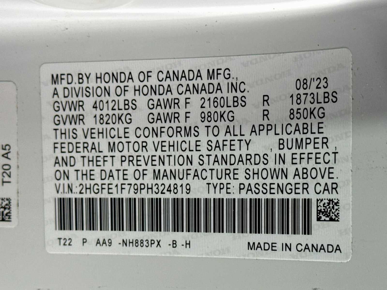 2023 Honda Civic EX