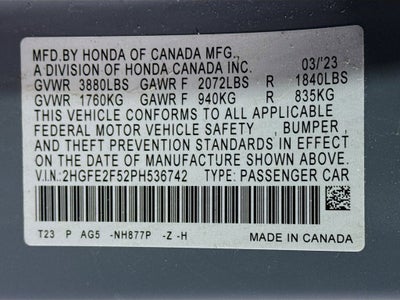 2023 Honda Civic Sport