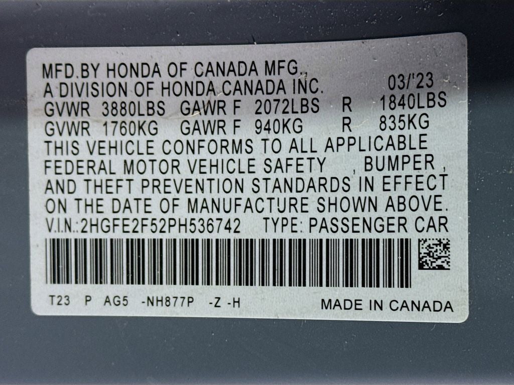 2023 Honda Civic Sport