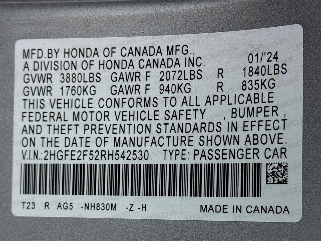 2024 Honda Civic Sport