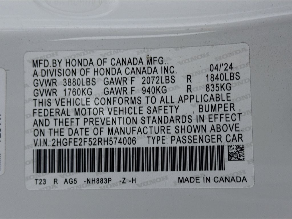 2024 Honda Civic Sport