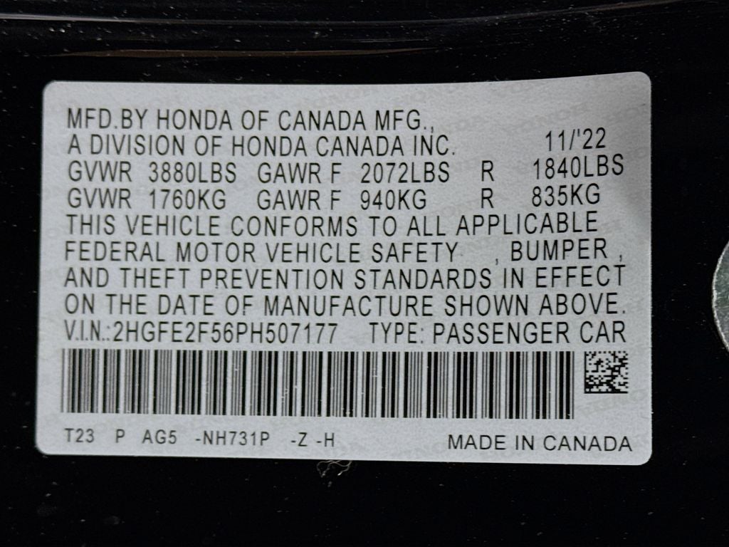 2023 Honda Civic Sport