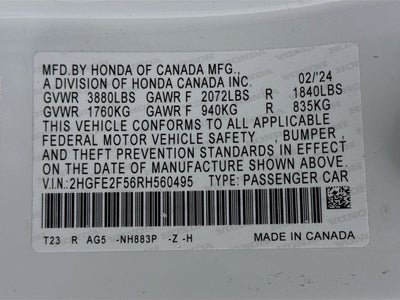 2024 Honda Civic Sport