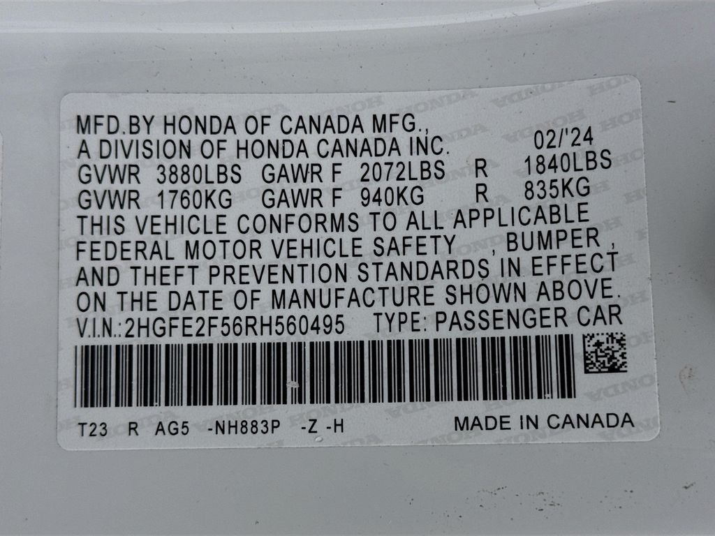 2024 Honda Civic Sport