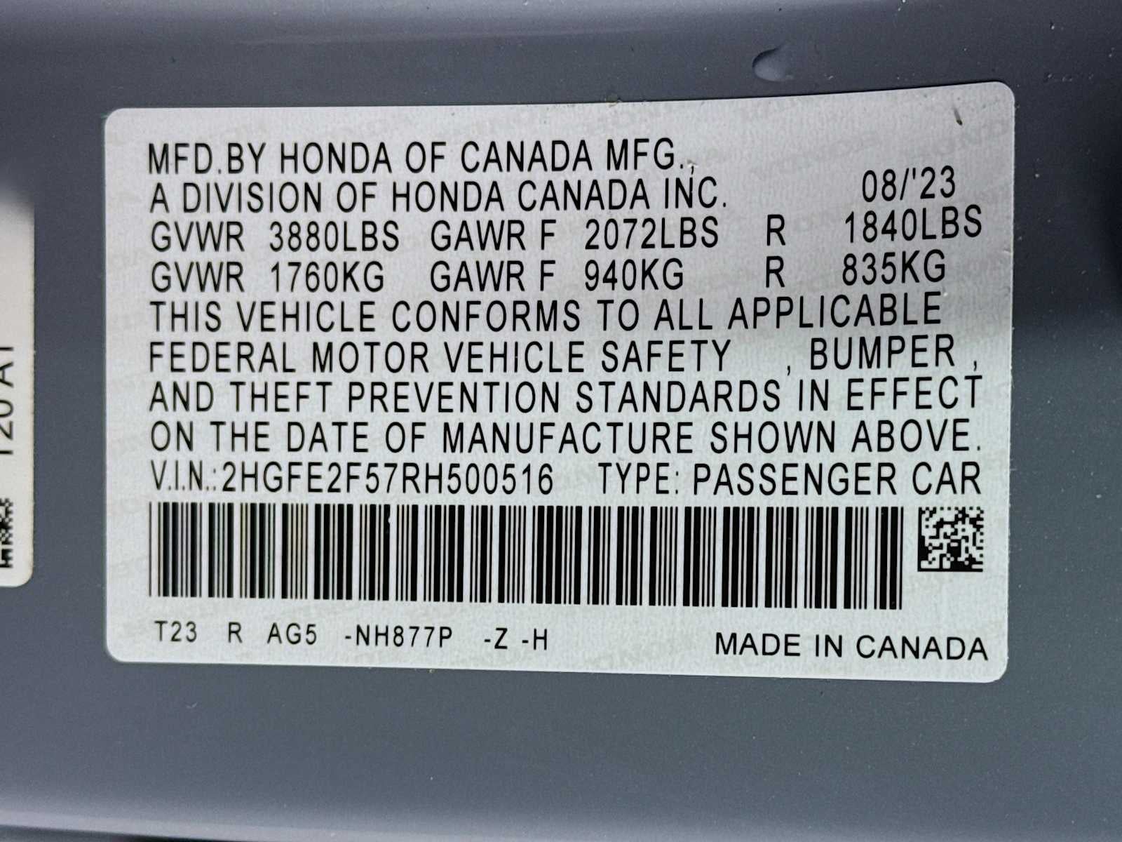 2024 Honda Civic Sport
