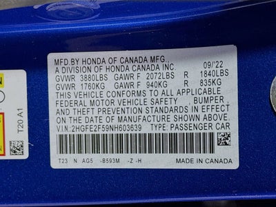 2022 Honda Civic Sport