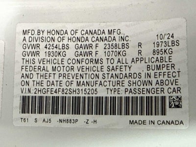 2025 Honda Civic Hybrid Sport Touring