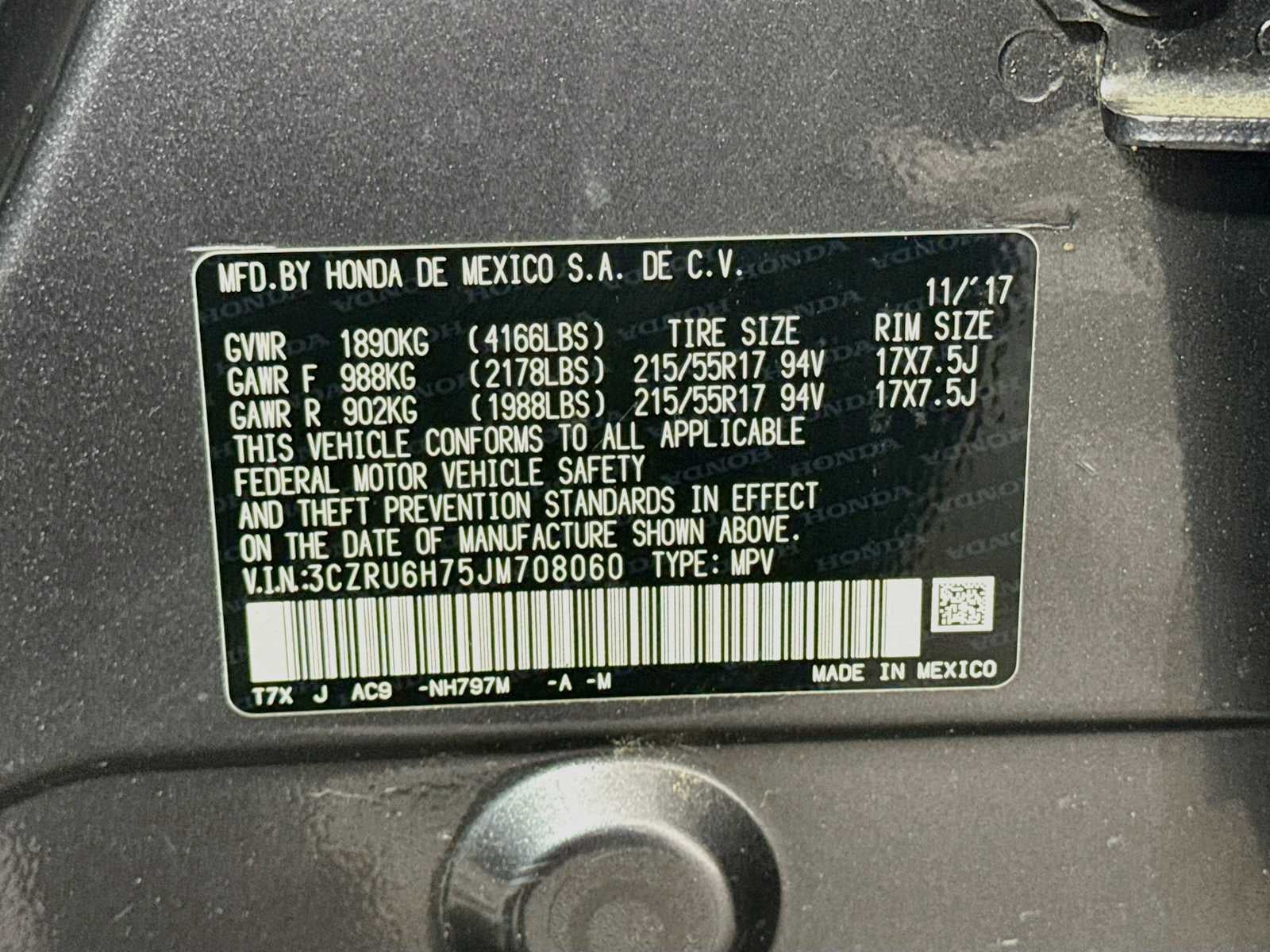 2018 Honda HR-V EX-L Navi