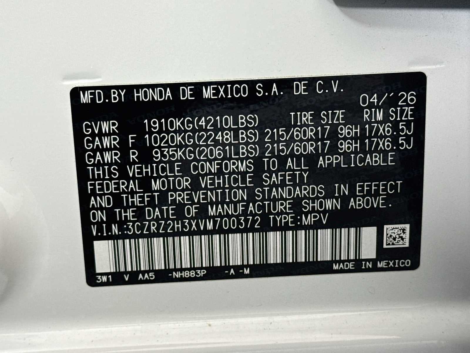 2027 Honda HR-V LX