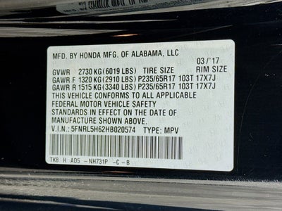 2017 Honda Odyssey EX-L