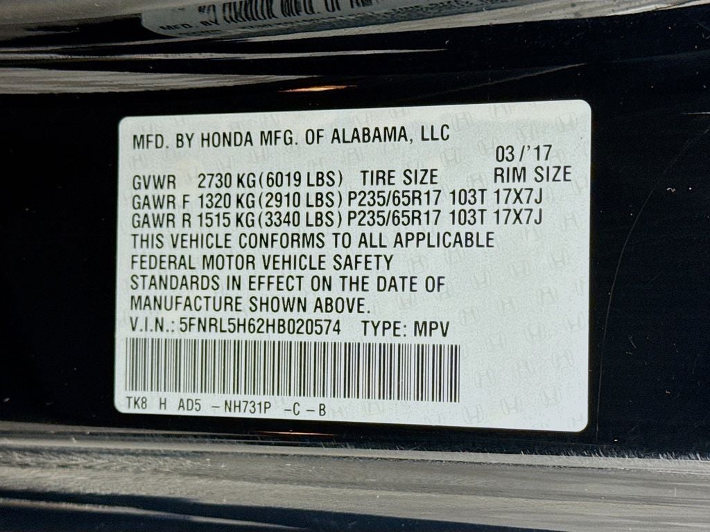 2017 Honda Odyssey EX-L