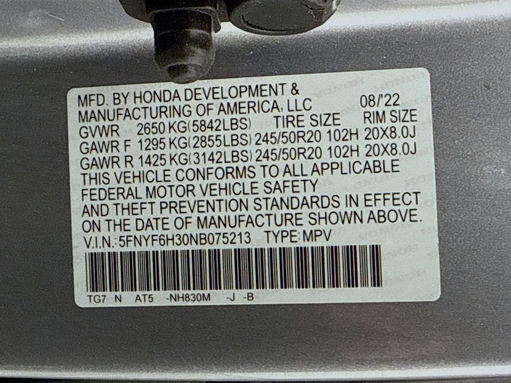 2022 Honda Pilot Sport