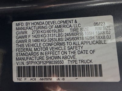 2023 Honda Ridgeline RTL