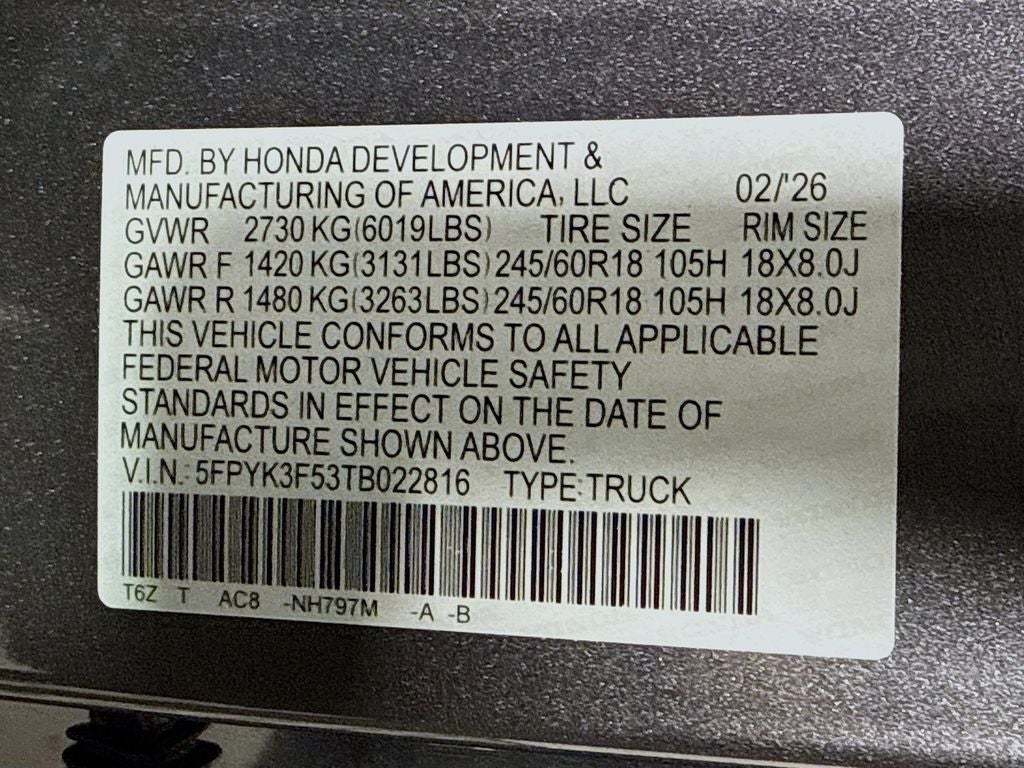 2026 Honda Ridgeline RTL