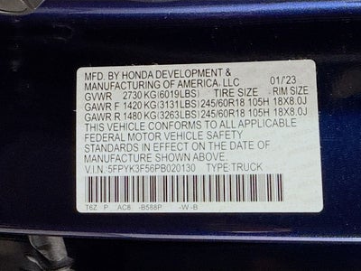 2023 Honda Ridgeline RTL