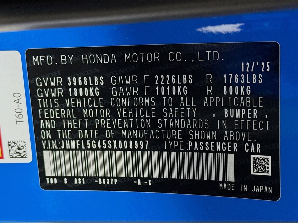 2025 Honda Civic Type R Manual