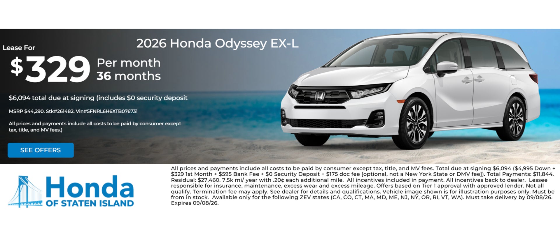 2026 Honda Odyseey EX-L