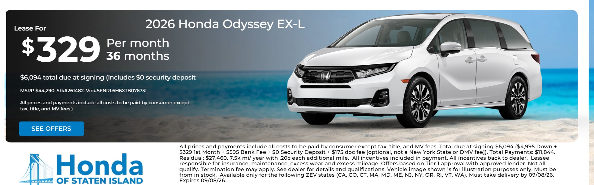 2026 Honda Odyseey EX-L