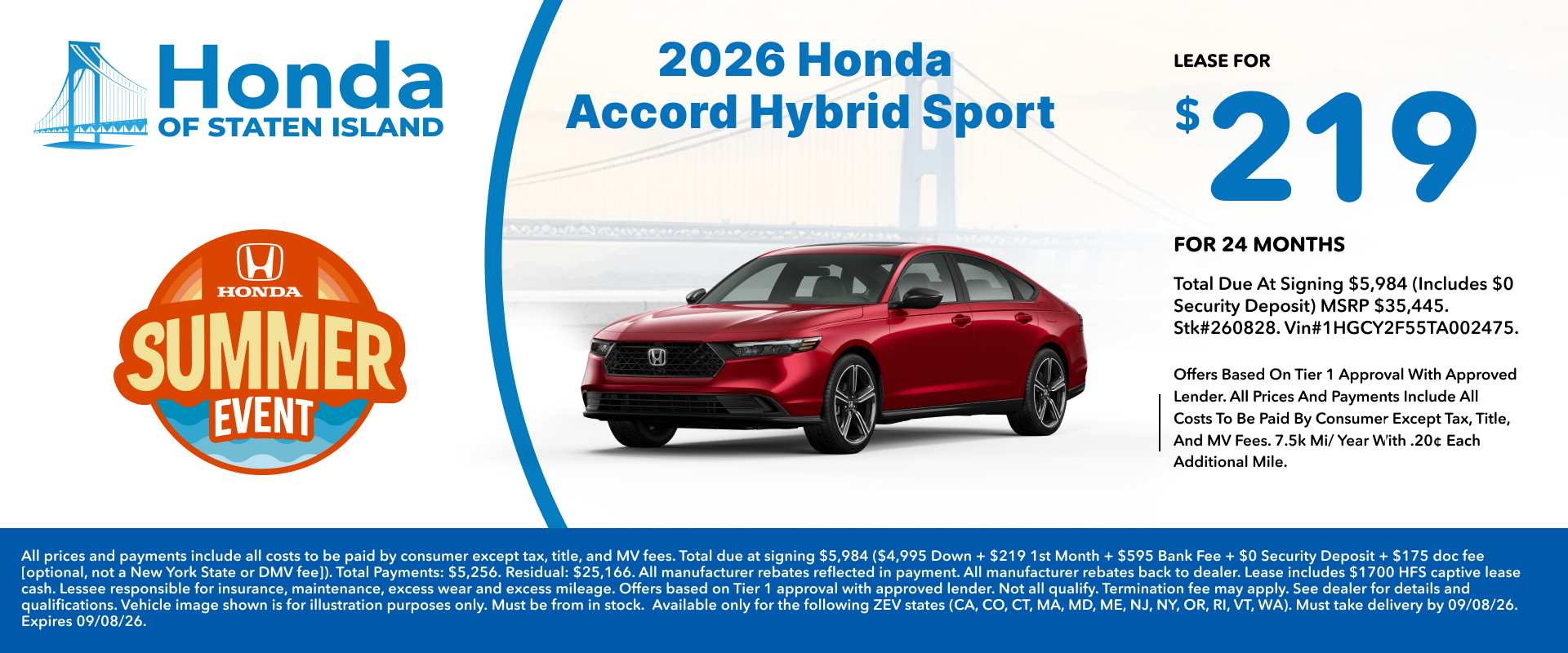 2026 Honda Accord Hybrid Sport