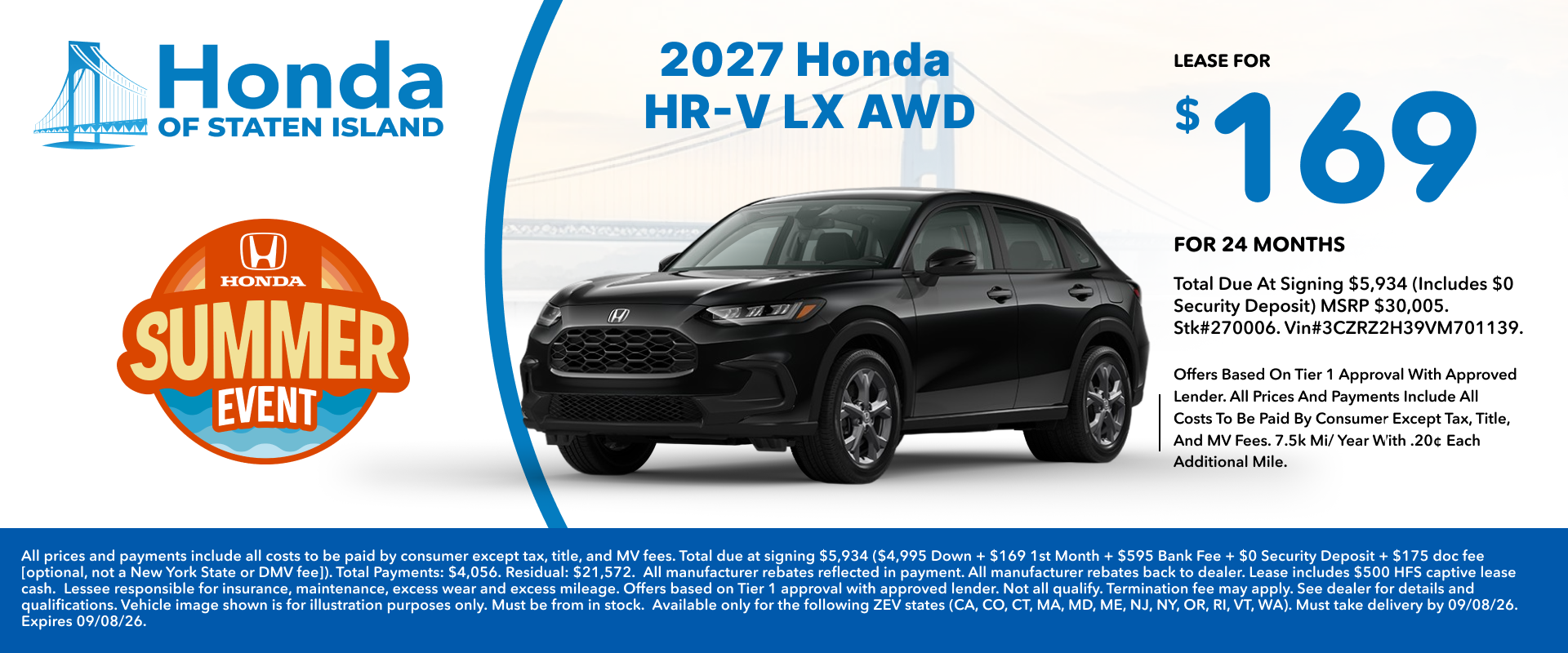 2027 Honda HR-V LX AWD